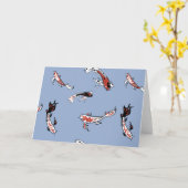 Koi Carp Fish Muster Karte (Gelbe Blume)