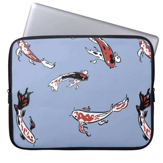 Koi Carp Fish Muster Laptopschutzhülle (Vorderseite)