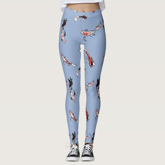Koi Carp Fish Muster Leggings (Vorderseite)