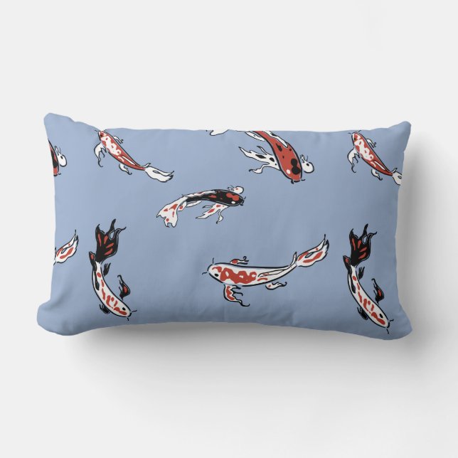 Koi Carp Fish Muster Lendenkissen (Vorderseite)