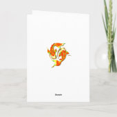 Koi Carp Fish Orange Green Dankeskarte (Rückseite)