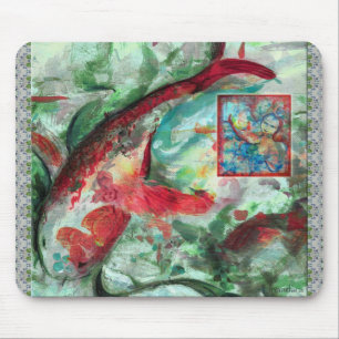 Koi Carp Fish Painting Mousepad