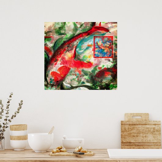 Koi Carp Fish Painting Poster (Küche)