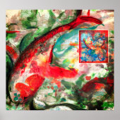 Koi Carp Fish Painting Poster (Vorne)