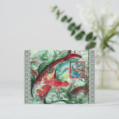 Koi Carp Fish Painting Postkarte (Stehend Vorderseite)