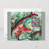 Koi Carp Fish Painting Postkarte (Vorne/Hinten)