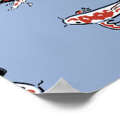 Koi Carp Fish Pattern Poster (Ecke)