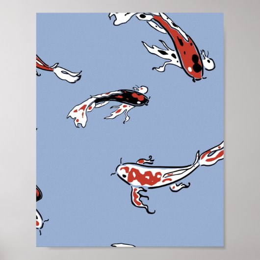Koi Carp Fish Pattern Poster (Vorne)
