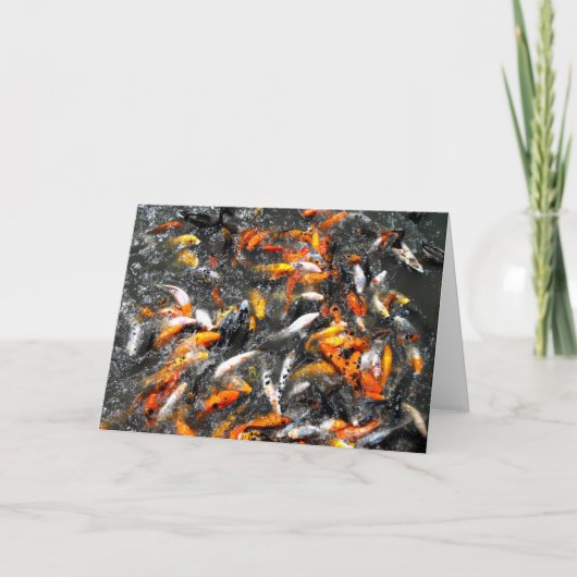 Koi carp fütternd Wahnsinn Feiertagskarte (Vorderseite)