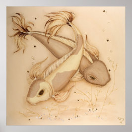 Koi Carp japanische Fische Malerei Art Print Poster