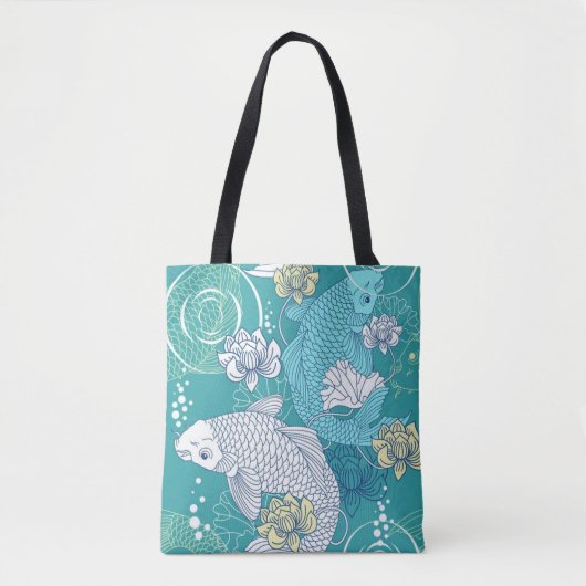 Koi Carp Nahtlose Muster-Tragetaschen Tasche (Vorderseite)