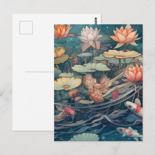 Koi Carp Postcard Postkarte (Vorne/Hinten)