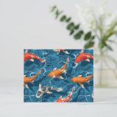 Koi Carp Postkarte (Stehend Vorderseite)