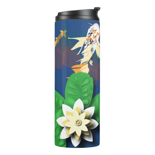 Koi Carp und Lilies Thermosbecher (Nach links gedreht)