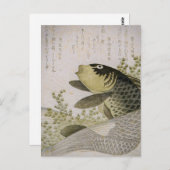 Koi Carp Unter den Pflanze des Sees Ryuryukyo Shin Postkarte (Vorne/Hinten)