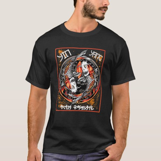 Koi Carp Yin Yang T-Shirt (Vorderseite)
