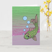 Koi Carpy Strand-Karte Karte (Gelbe Blume)