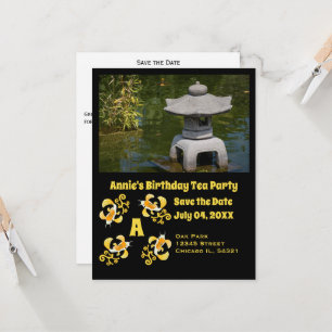 Koi Cartoon Birthday Tea Party Foto Einladung