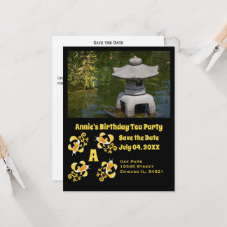 Koi Cartoon Birthday Tea Party Foto Einladung