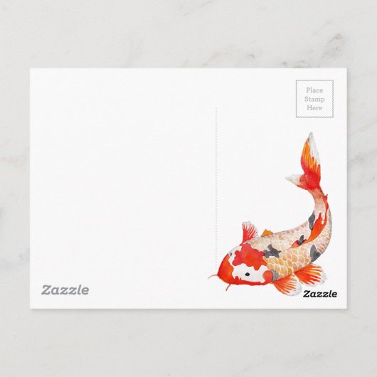 Koi Cherry Blossom Pattern Postkarte (Rückseite)