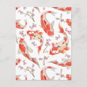 Koi Cherry Blossom Pattern Postkarte (Vorderseite)