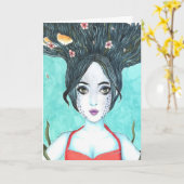 Koi Copic Art Card Karte (Gelbe Blume)