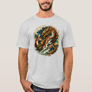 Koi-Drache Fusion Japanisch inspirierte Fantasy-Oz T-Shirt