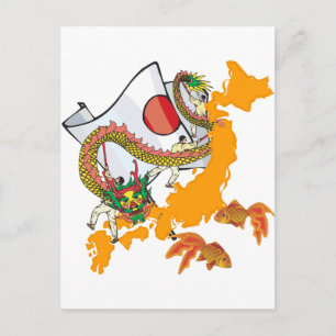 Koi Dragon Postkarte