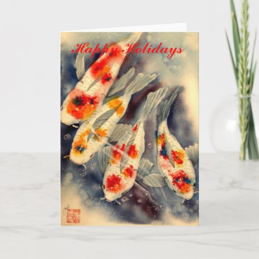 Koi Feiertagskarte (Vorderseite)