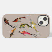 Koi-Fisch-Aquarell iPhone Hülle (Rückseite (Horizontal))