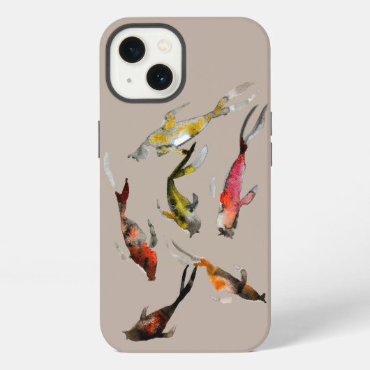 Koi-Fisch-Aquarell iPhone Hülle (Rückseite)