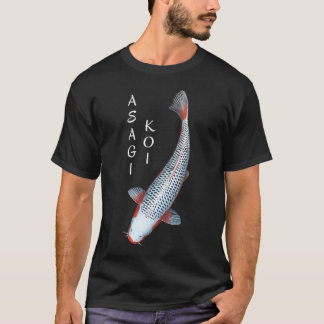 Koi-Fisch Asagi-Sorte - klein mit weißem Text link T-Shirt