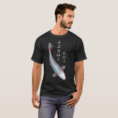 Koi-Fisch Asagi-Sorte - klein mit weißem Text link T-Shirt (Vorne ganz)