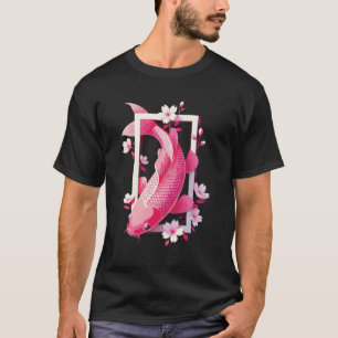Koi-Fisch-Blumen-Illustration Japanisch T-Shirt