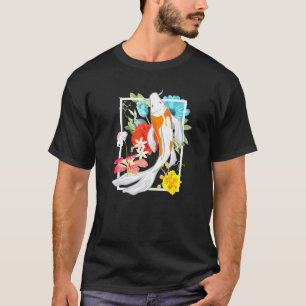 Koi-Fisch Blumen Karpfen Japan Retro-Grafik T-Shirt