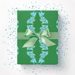 Koi-Fisch Chinoiserie Ogee in Grün und Aqua Geschenkpapier