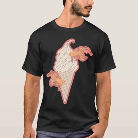 Koi-Fisch-Eiscreme-Kunst T-Shirt (Vorderseite)
