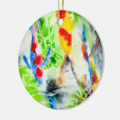 Koi Fisch farbige Aquarellkunst Keramik Ornament (Links)