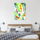Koi Fisch farbige Aquarellkunst Leinwanddruck (Insitu (Schlafzimmer))
