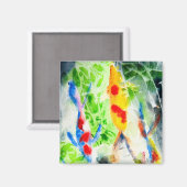 Koi Fisch farbige Aquarellkunst Magnet (Vorderseite/Rückseite)