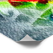 Koi Fisch farbige Aquarellkunst Poster (Ecke)