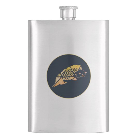 Koi-Fisch-Flasche Flachmann (Vorderseite)