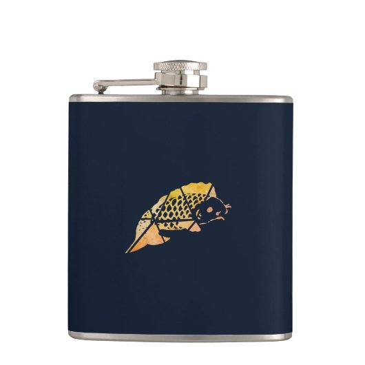 Koi-Fisch-Flasche Flachmann (Vorderseite)