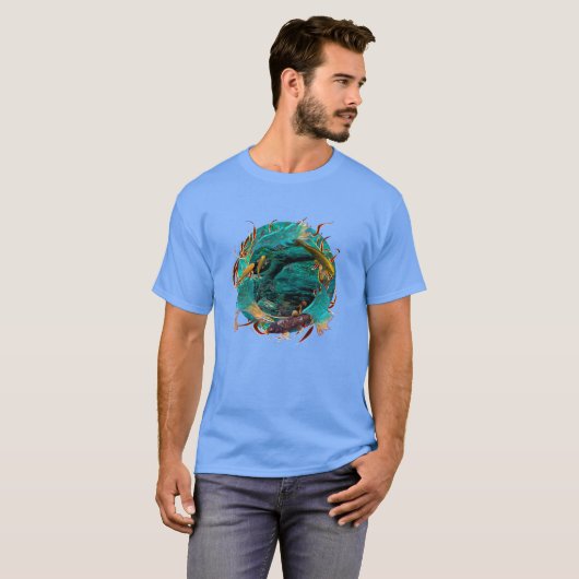 Koi-Fisch "FRIEDLICH SCHWIMMEND" T-Shirt (Vorne ganz)