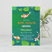 Koi-Fisch-Geburtstag Einladung (Stehend Vorderseite)