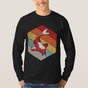 Koi-Fisch Geometrischer Vintage Retro-Fischteich F T-Shirt