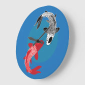 Koi-Fisch Große Wanduhr (Winkel)