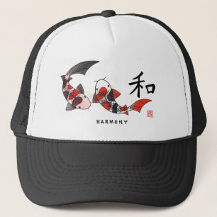 Koi Fisch-Harmonie-Hut Truckerkappe