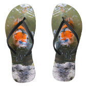 Koi-Fisch in einem Teich Badesandalen (Fußbett)