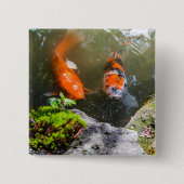 Koi-Fisch in einem Teich Button (Vorderseite)
